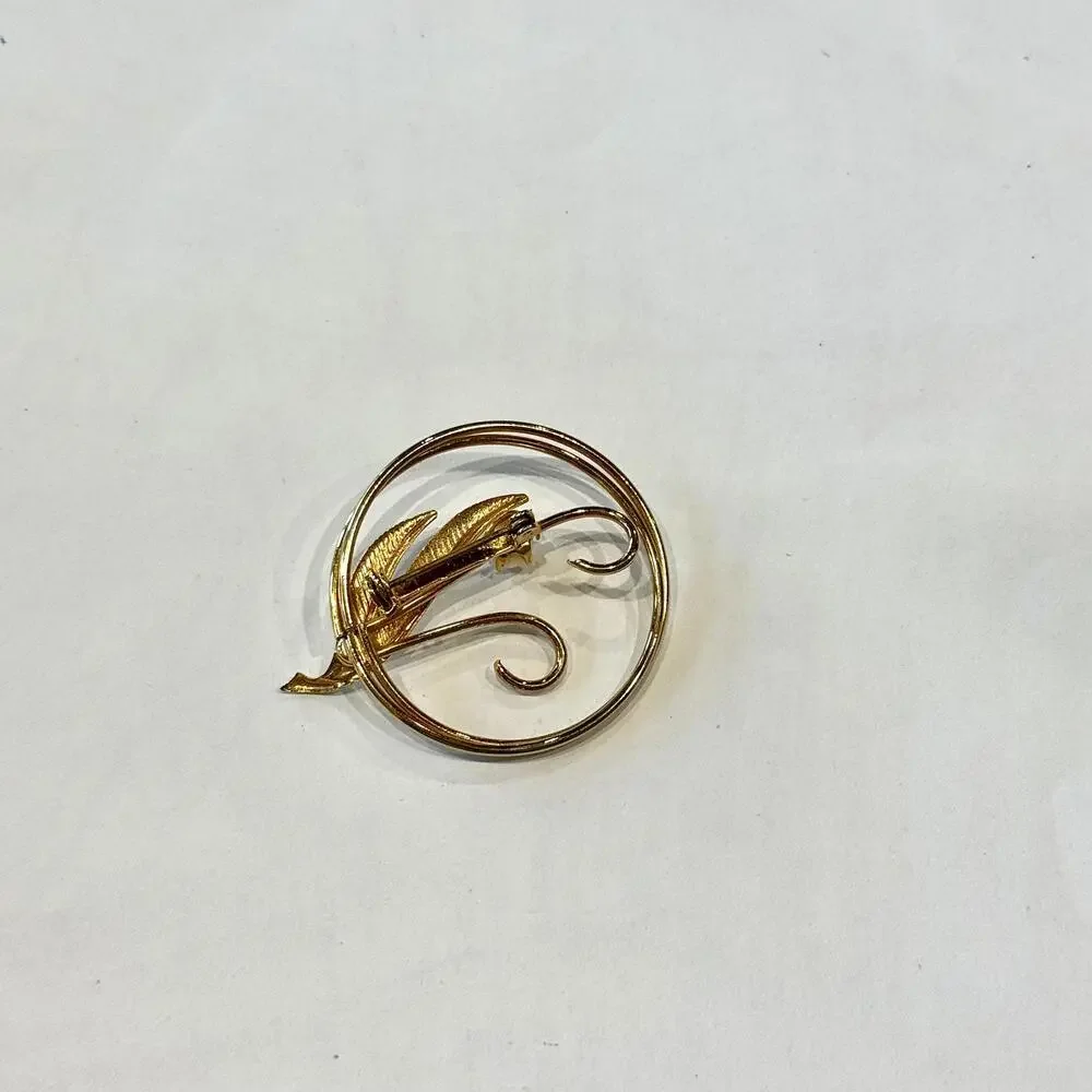 Vintage Pearl Brooch‎ Pin Jewelry Shawl Bag Gold